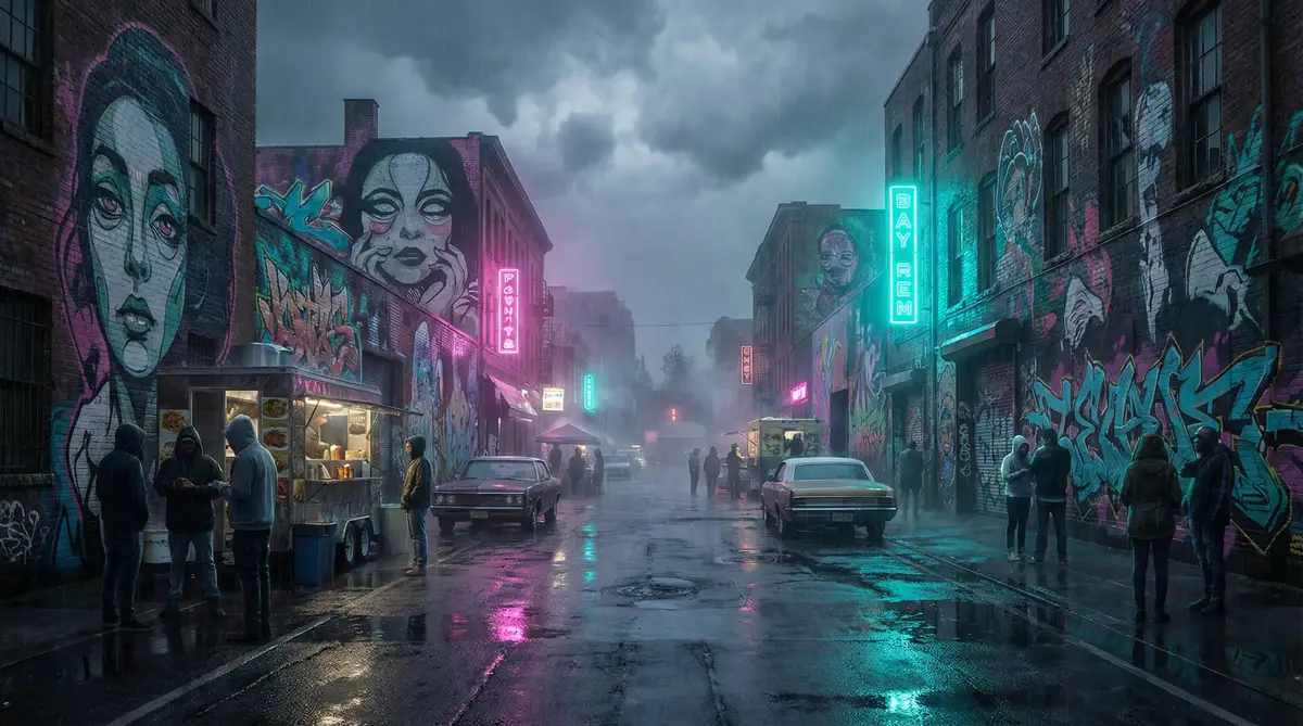 江南布衣男装 - 雨夜壁画街